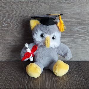 Way To Celebrate Gray Owl Graduation Plush Backpack Clip On Keychain